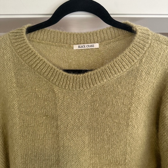 Black Crane Lime Waterfall Mohair & Wool Dress - Size L - Never Worn - Picture 6 of 15